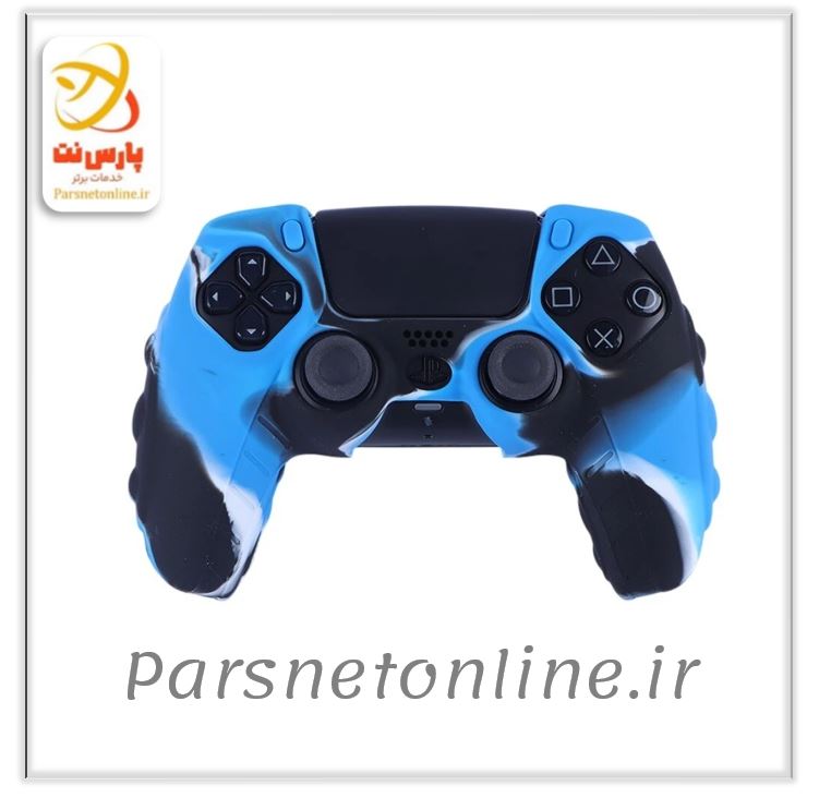 روکش دسته بازی PS5 زمینه مشکی آبی