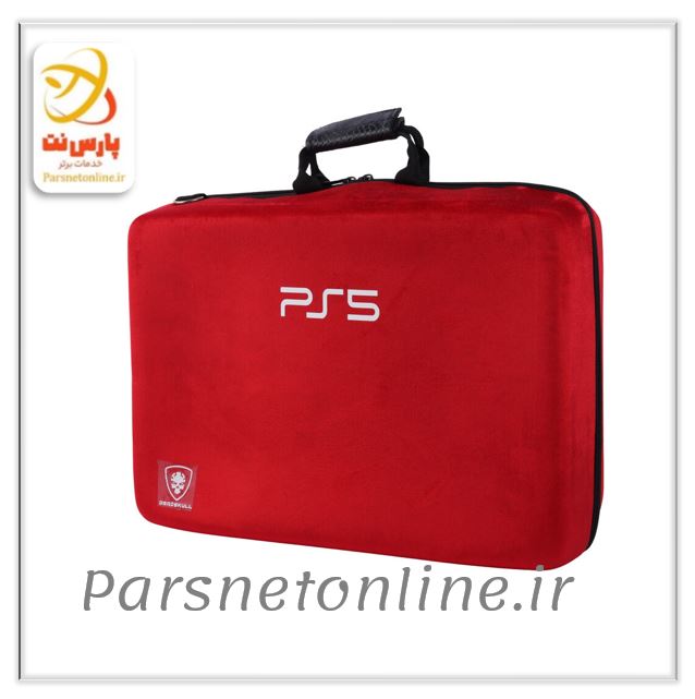 کیف کنسول بازی PS5 طرح Deadskull مخملی قرمز