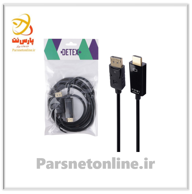 کابل تبدیل Display به HDMI دیتکس پلاس +Detex طول 1.8 متر