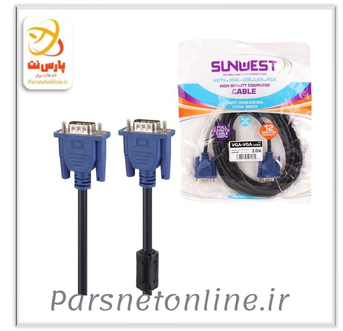 کابل VGA 3+4 سان وست Sunwest طول 3 متر
