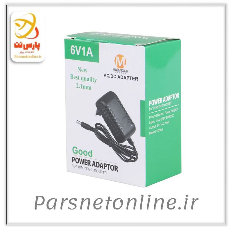 آداپتور برق Mdianoor SH1059 6V 1A فیش درشت