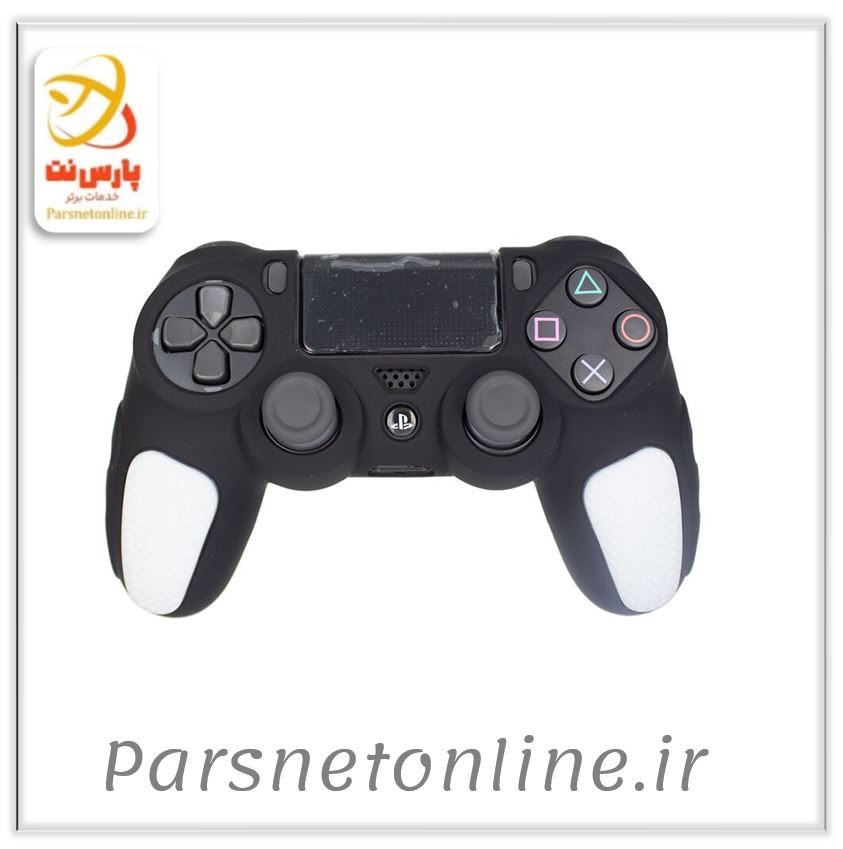 روکش دسته بازی PS4 استوپ دار زمینه مشکی سفید