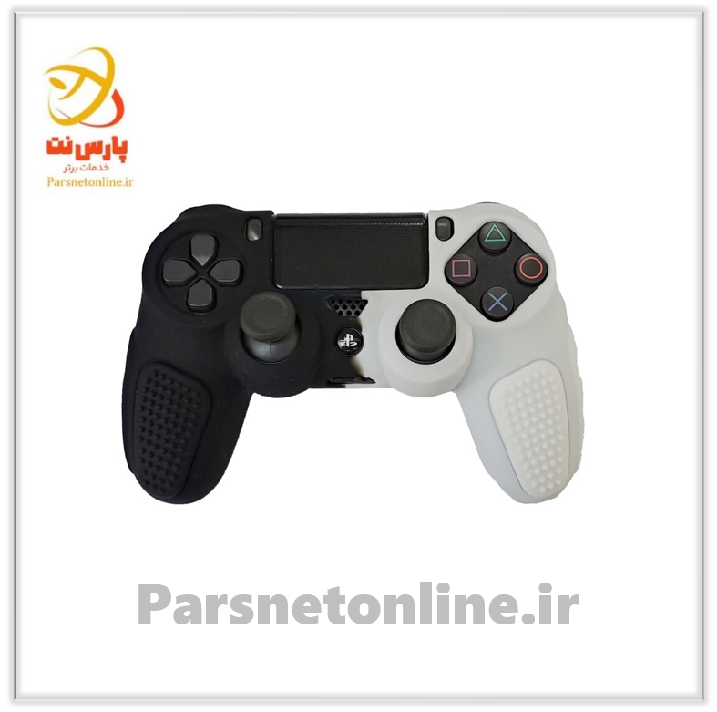 روکش دسته بازی PS4 استوپ دار زمینه سفید مشکی کد 1