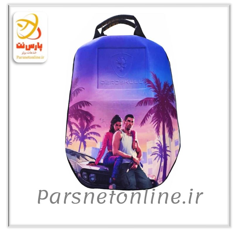 کیف کوله ای کنسول بازی Deadskull PS5 Slim طرح GTA VI کد 2