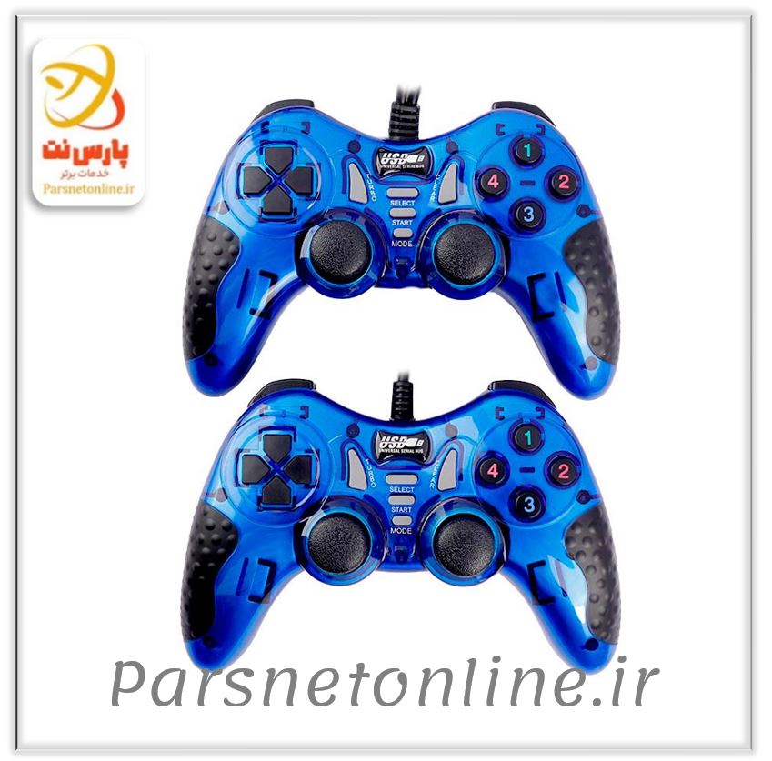دسته بازي سيم دار دوبل شوکدار حرفه اي مدل USB-606