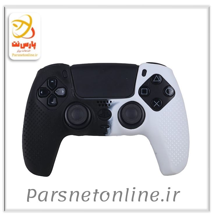 روکش دسته بازی PS5 استوپ دار زمینه مشکی سفید