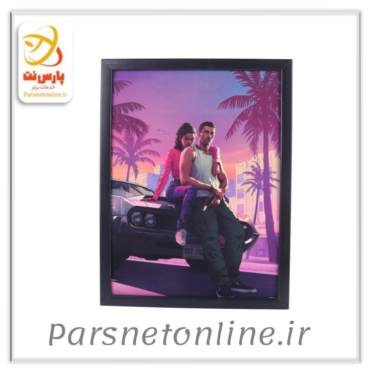 تابلو شاسی طرح GTA VI سایز 30*40 سانتی متر کد 4