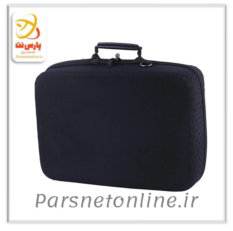کیف کنسول بازی PS5 Slim طرح مشبک مشکی + نگهدارنده هدست