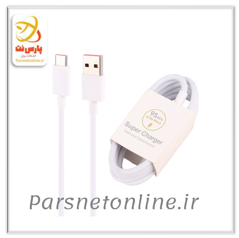 کابل تایپ سی فست شارژ 67W 1m ثانیه شمار max