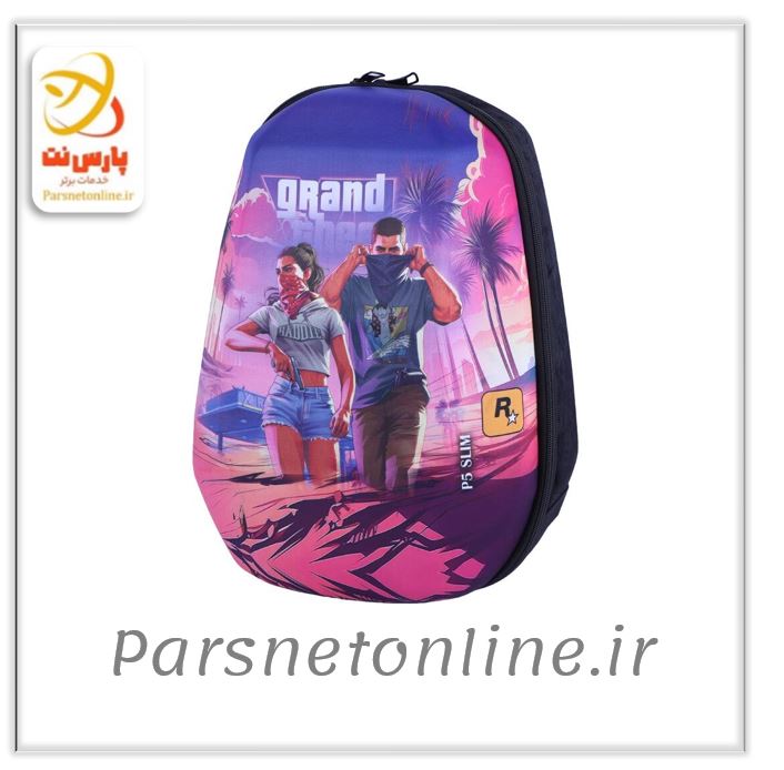 کیف کوله ای کنسول بازی PS5 Slim طرح GTA VI کد 2