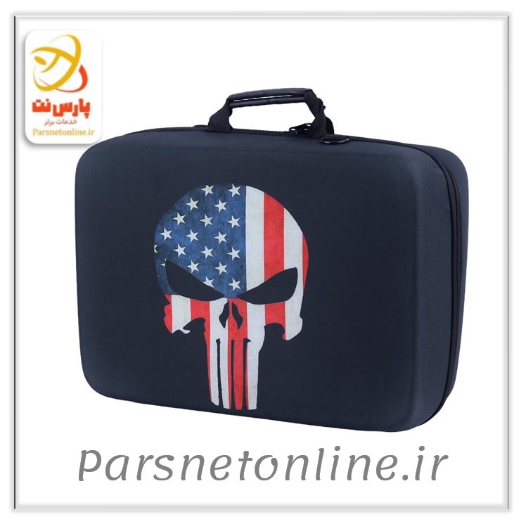 کیف کنسول بازی PS5 Slim طرح اسکلت آمریکا