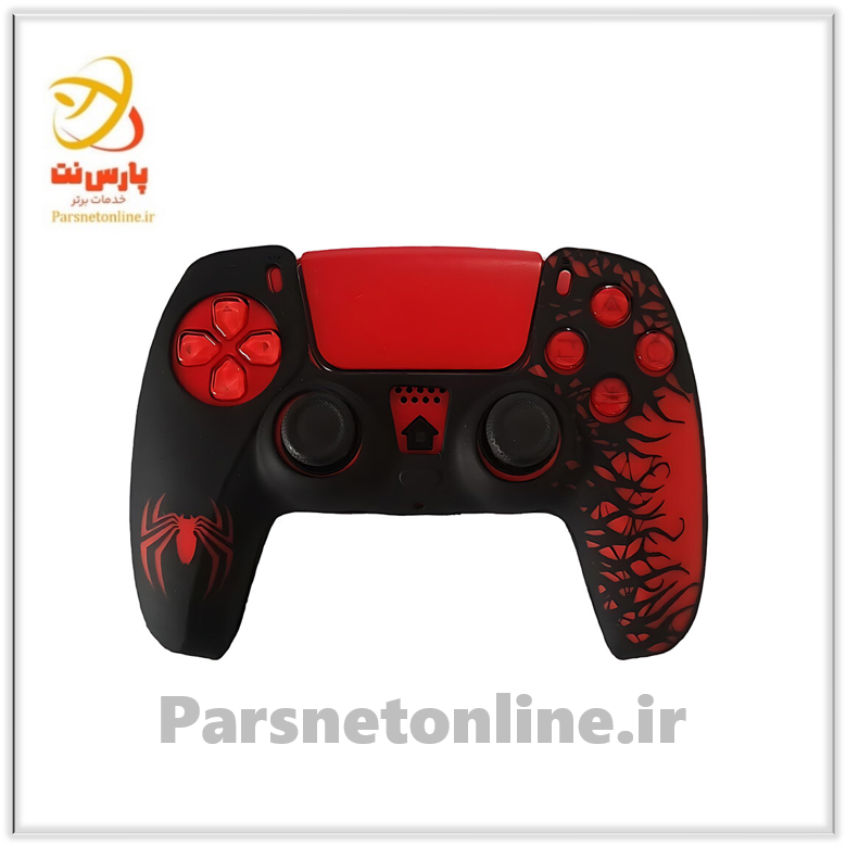 روکش دسته بازی PS5 طرح Spider Man زمینه مشکی قرمز کد 2